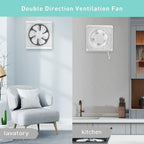Nalle 10 Inch Window Reversible Exhaust Fan, 13.5X13.5 Through-wall installation