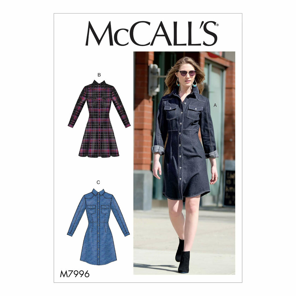 McCall's Patterns McCall's Women's Button-Up Dress, Sizes 14-22 Sewing Pattern,