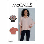 McCall's M8001ZZ Easy to Sew Women's Loose Fitting Button-Up Blouse Sewing