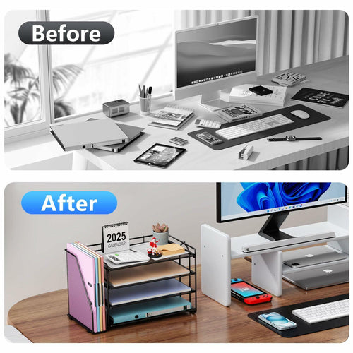 gianotter 4-Tier Paper Organizer With Magazine Holder, Desk Organizers and