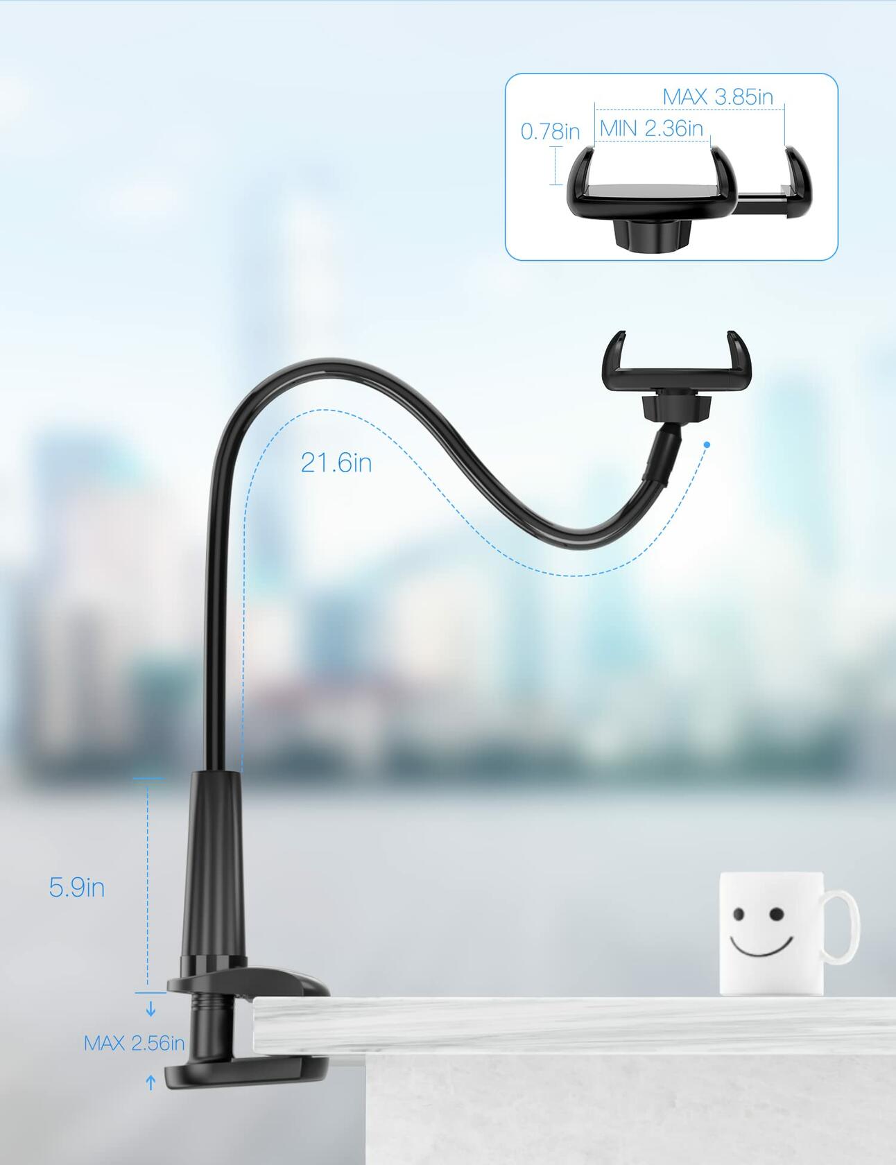 Tryone Gooseneck Phone Holder Stand for Bed Flexible Arm Adjustable Cell Phones