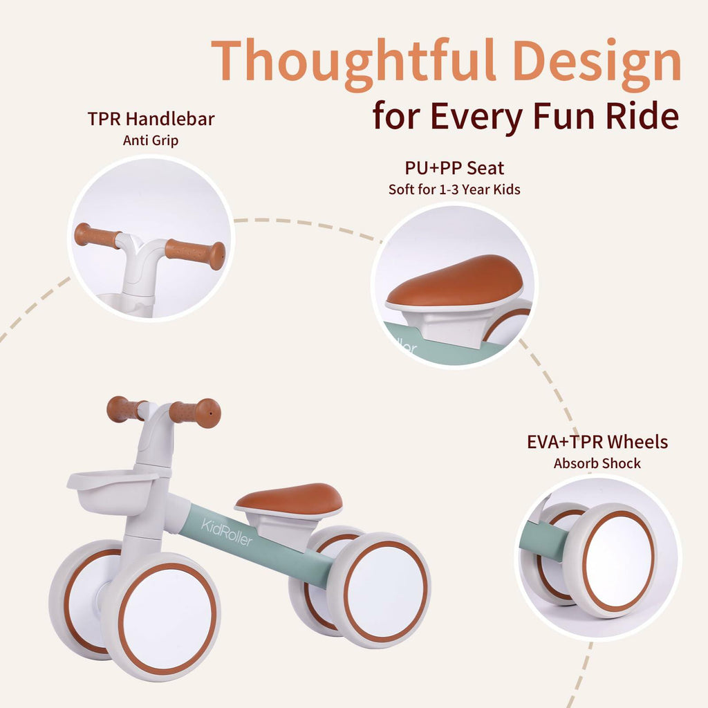 KidRoller Kid's Balance Bikes for 1 Year Old Boys and Girls, 12-36 Months
