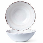 2 pieces Set LEHAHA Rustic White Melamine Large Serving Bowl,12 inches (130 OZ)