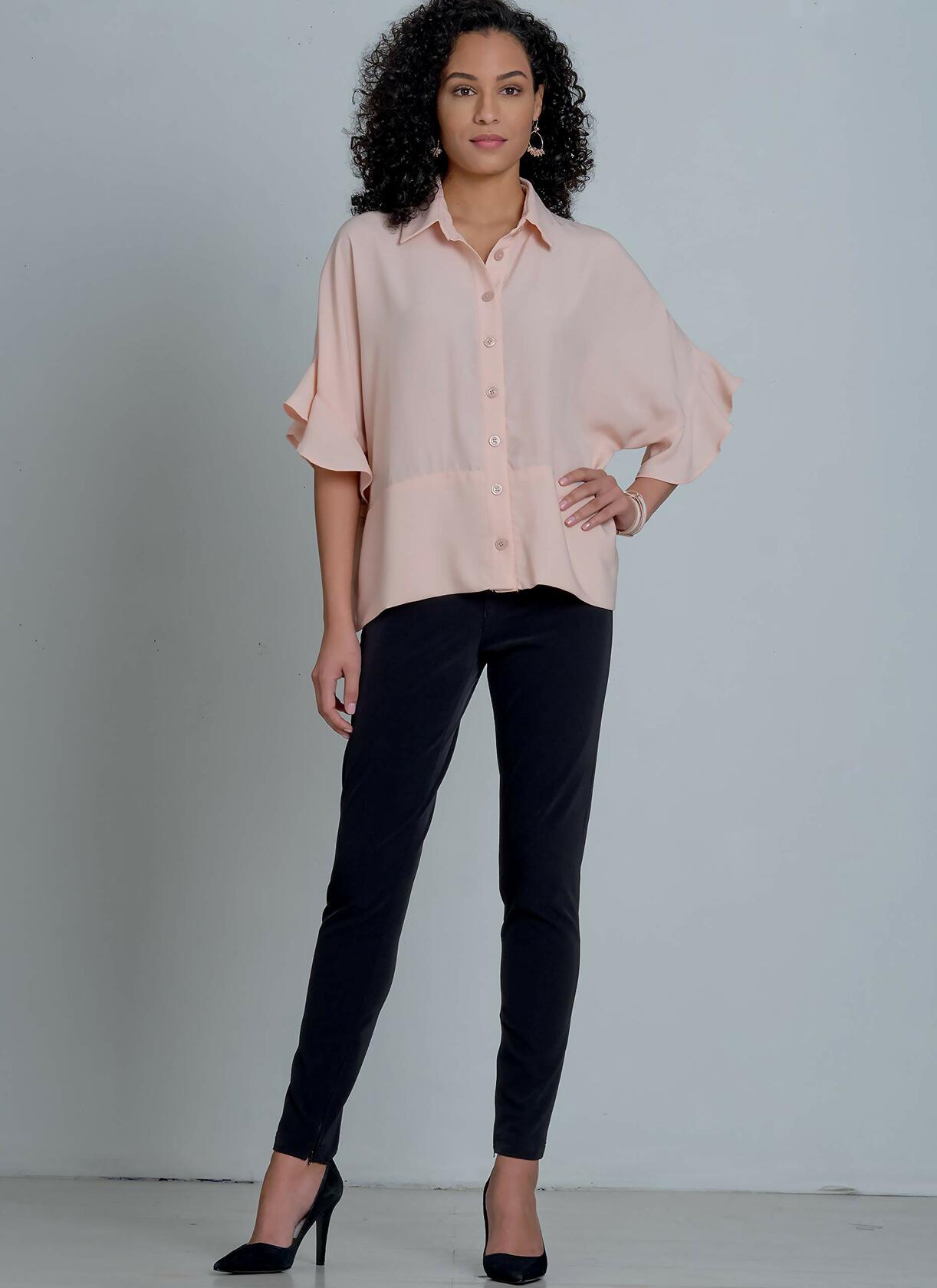 McCall's M8001ZZ Easy to Sew Women's Loose Fitting Button-Up Blouse Sewing