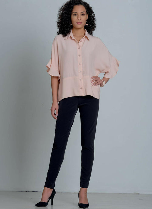McCall's M8001ZZ Easy to Sew Women's Loose Fitting Button-Up Blouse Sewing