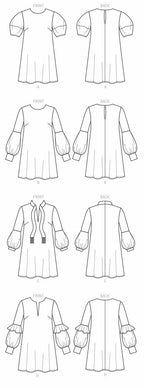 McCall Pattern Company McCall's Women's Flared Sleeve Pullover Dress Sewing