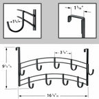 LYNK Professional® Home™ Over The Door Hooks - 9 Hook Over The Door Hanger -