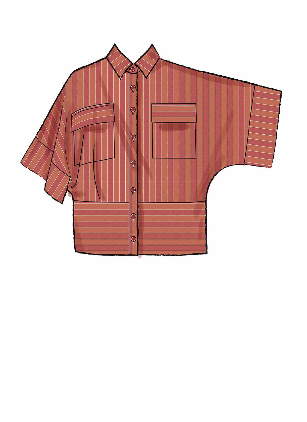McCall's M8001ZZ Easy to Sew Women's Loose Fitting Button-Up Blouse Sewing