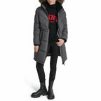 DKNY Women's Medium Walker-Length Puffer Coat with Hood and Adjustable Internal