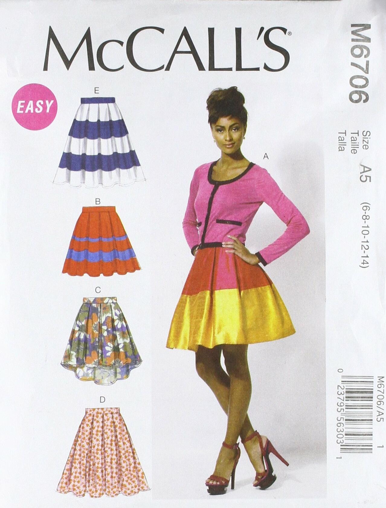 McCall's Patterns M6706 Misses' Skirts and Petticoat Sewing Template, Size A5