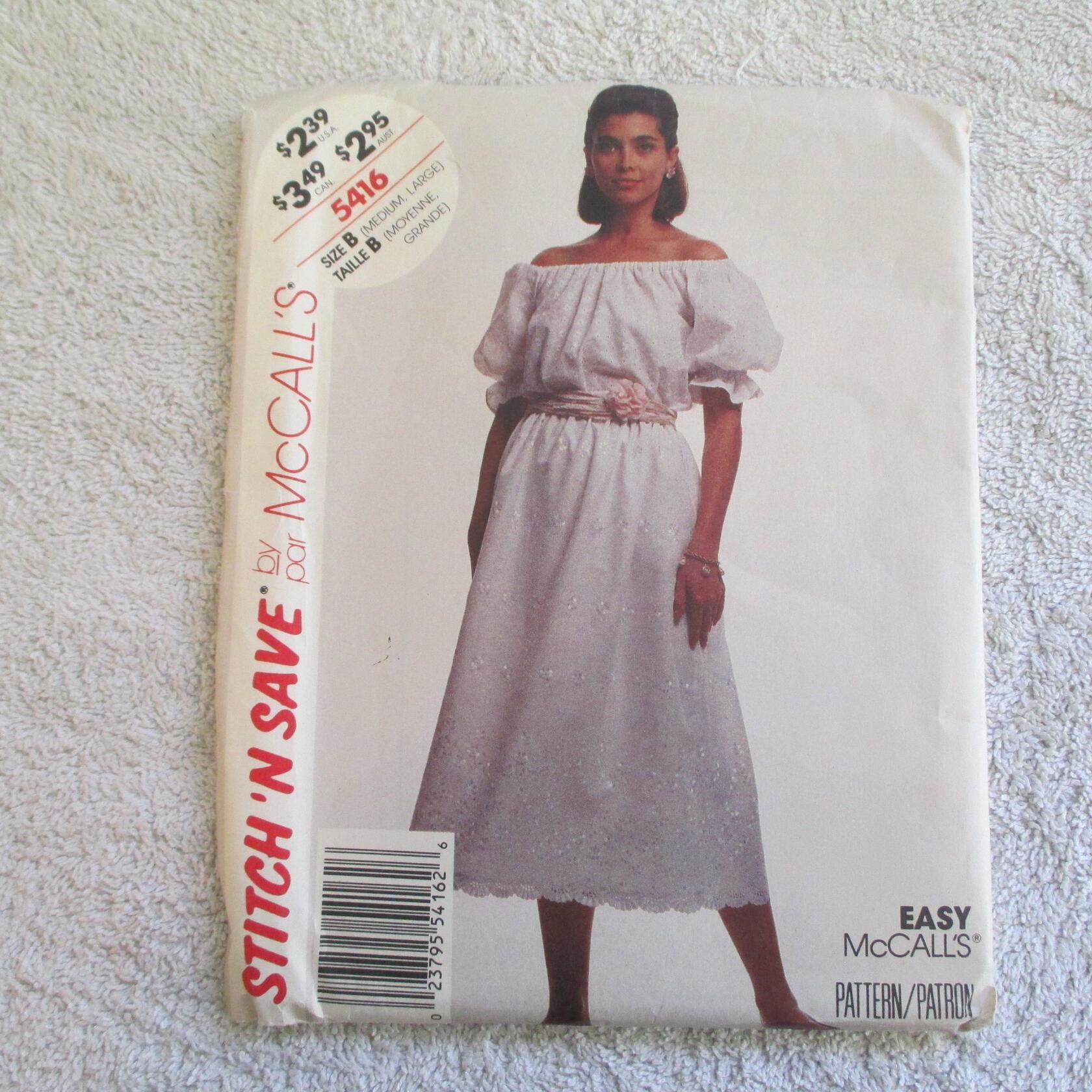 Mc Call's Easy Stitch & Save #5416 Sz B Med - Large