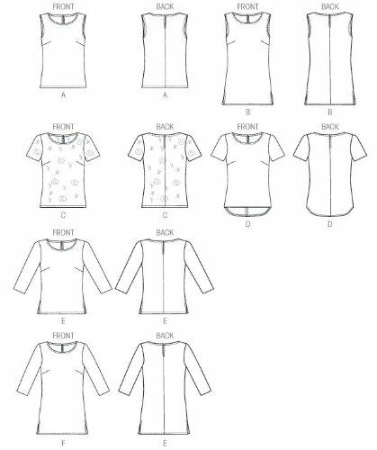 McCall Pattern Company M6927 Misses/Womens Tops and Tunics, Size RR