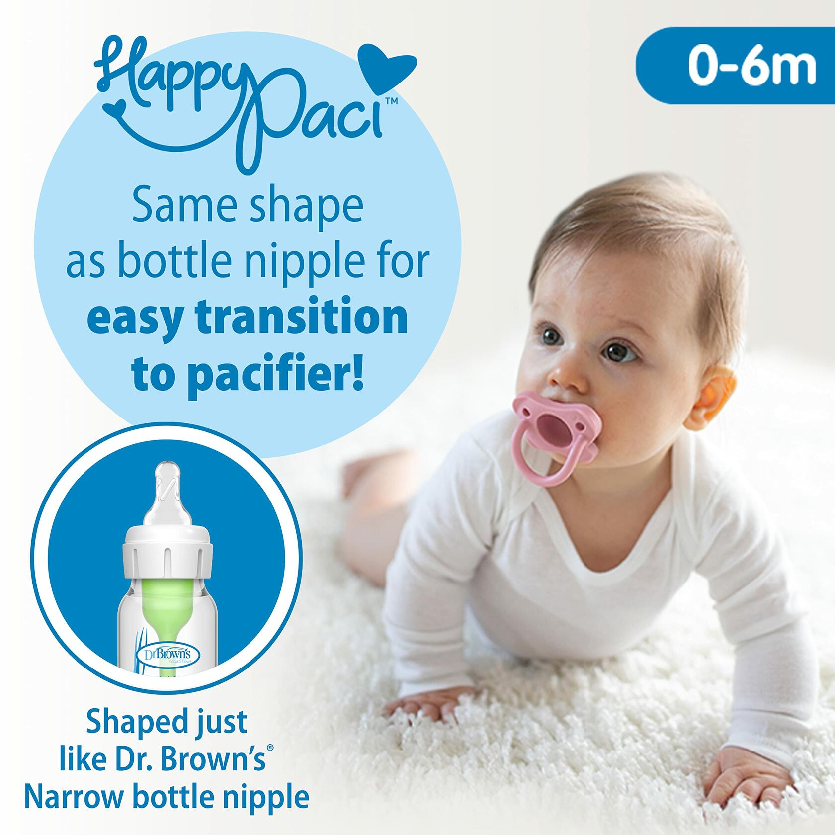 4 PACK Dr. Brown's Anti-Colic Baby Feeding Set with Slow Flow Nipples, Travel