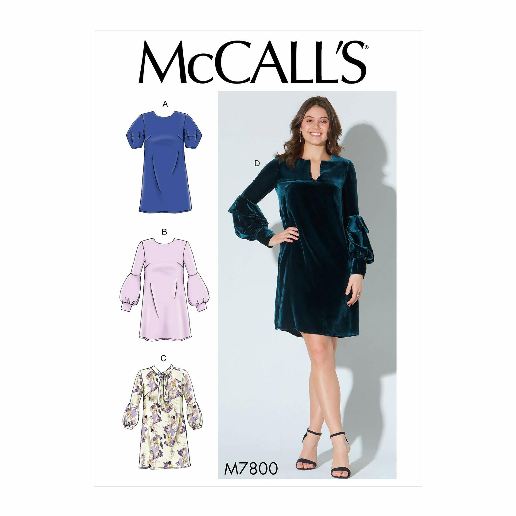 McCall Pattern Company McCall's Women's Flared Sleeve Pullover Dress Sewing