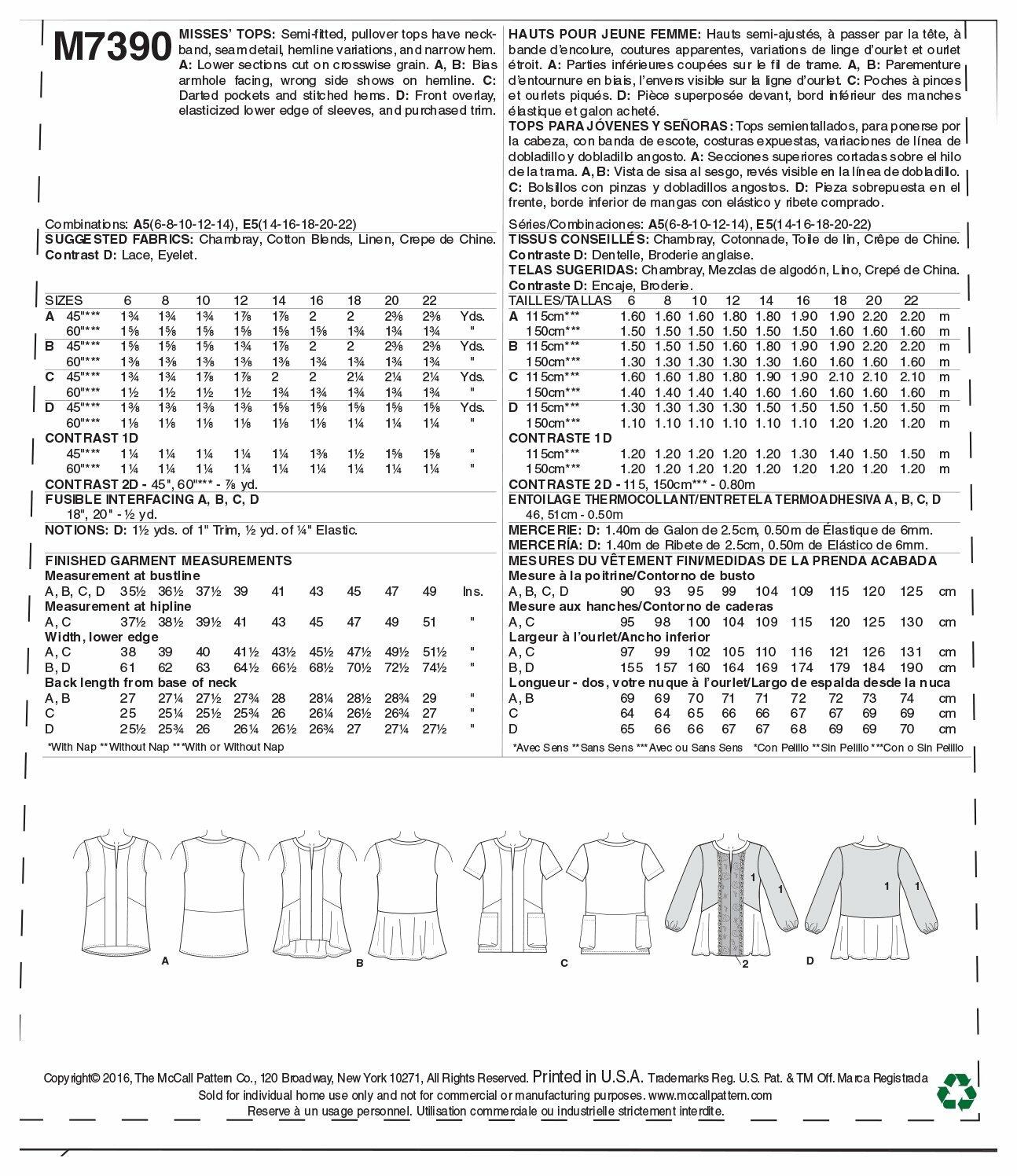 McCall's Patterns Split-Neck, Seam-Detail Tops