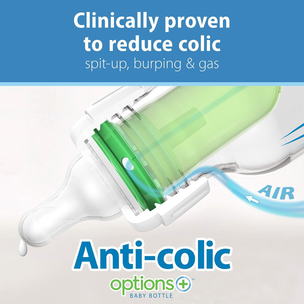 4 PACK Dr. Brown's Anti-Colic Baby Feeding Set with Slow Flow Nipples, Travel