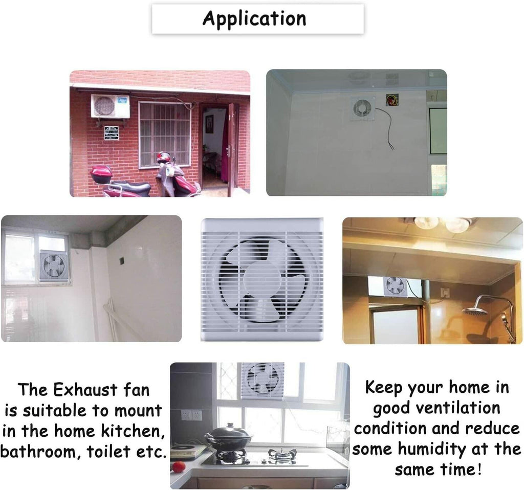 Nalle 10 Inch Window Reversible Exhaust Fan, 13.5X13.5 Through-wall installation