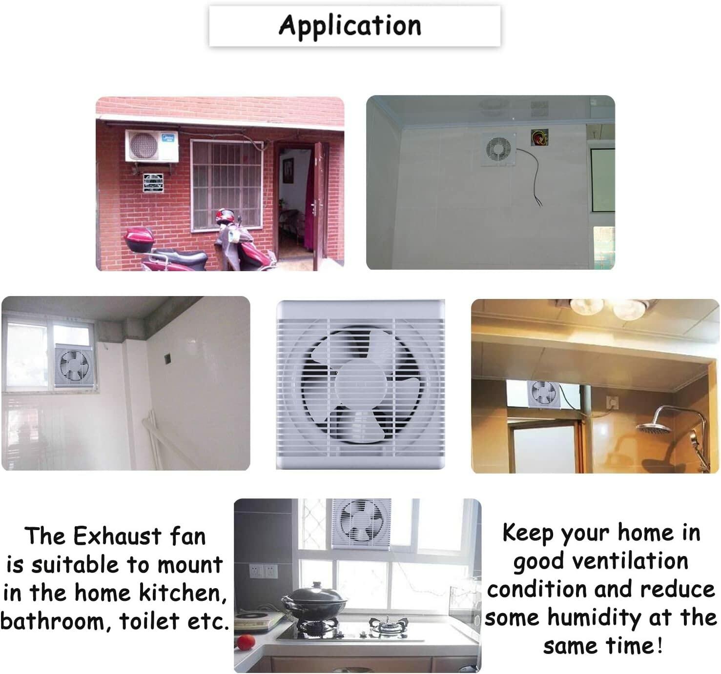 Nalle 10 Inch Window Reversible Exhaust Fan, 13.5X13.5 Through-wall installation