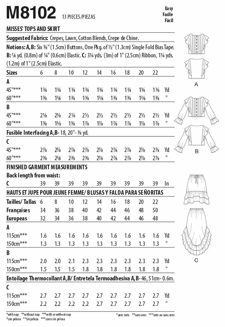 McCall Pattern, 14-16-18-2, 14-16-18-20-22..