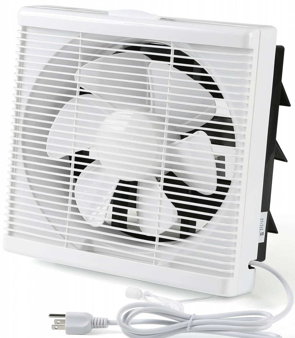 Nalle 10 Inch Window Reversible Exhaust Fan, 13.5X13.5 Through-wall installation