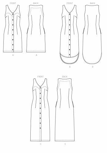 McCall's Patterns McCall's Learn Women's Sleeveless Button Up Dress, Plus Sizes