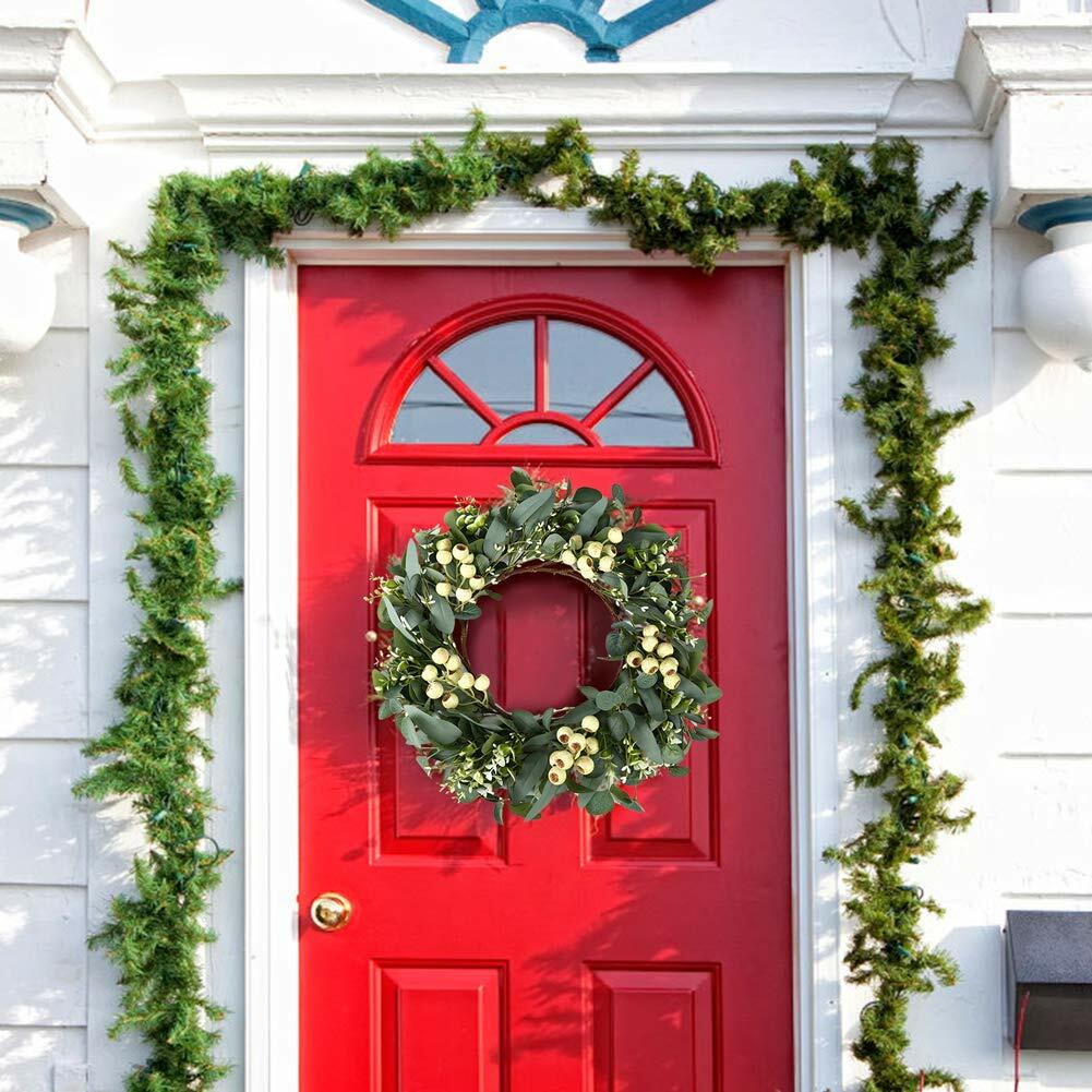 JINGHONG Eucalyptus Wreaths for Front Door 20 Inch Green Home Decor for Wall