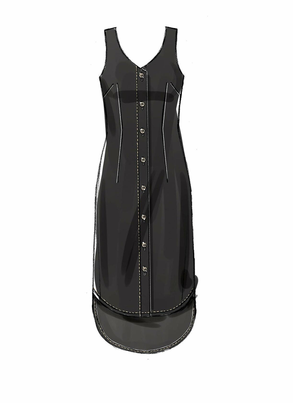 McCall's Patterns McCall's Learn Women's Sleeveless Button Up Dress, Plus Sizes