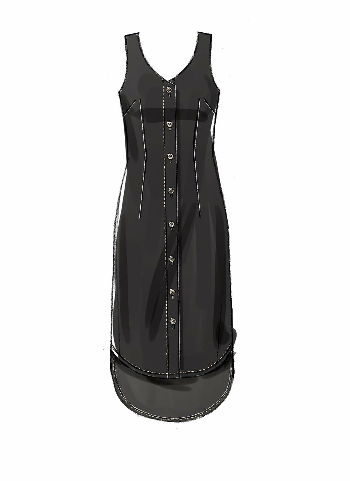 McCall's Patterns McCall's Learn Women's Sleeveless Button Up Dress, Plus Sizes
