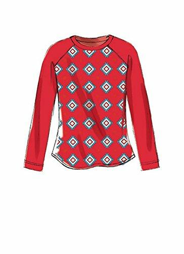 McCall Patterns Girls Plus Raglan Sleeve Tops/Tiered Skirt/Pull-On Leggings and