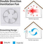 Nalle 10 Inch Window Reversible Exhaust Fan, 13.5X13.5 Through-wall installation