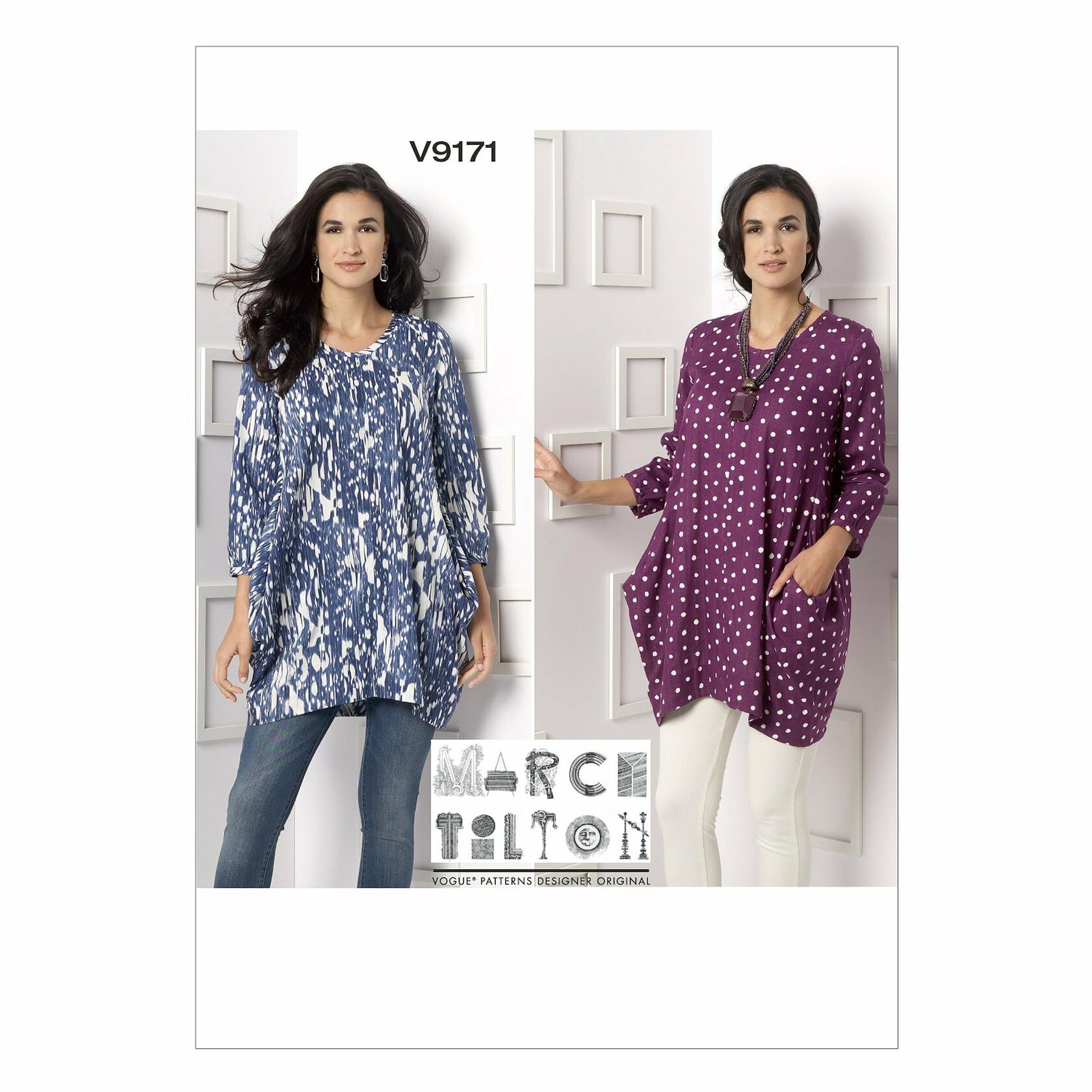 Vogue Patterns V9171 Misses' Side-Drape Tunic, Y (X-Small-Small-Medium)