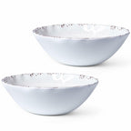 2 pieces Set LEHAHA Rustic White Melamine Large Serving Bowl,12 inches (130 OZ)