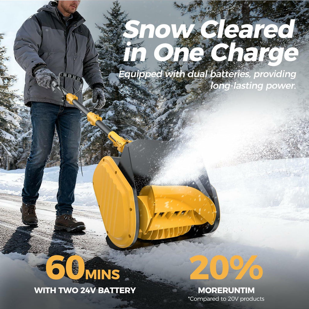 Krmspe Electric Snow Shovel, 21000RPM Cordless Snow Blower, 13" Snow Blower with