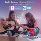 doopo Night Lights Bluetooth Speaker,Wireless Charger 15W with Phone Holder,