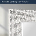 27.5" x 33.5" Head West Tile Textured Beveled Frame Chrome and White Mirror,