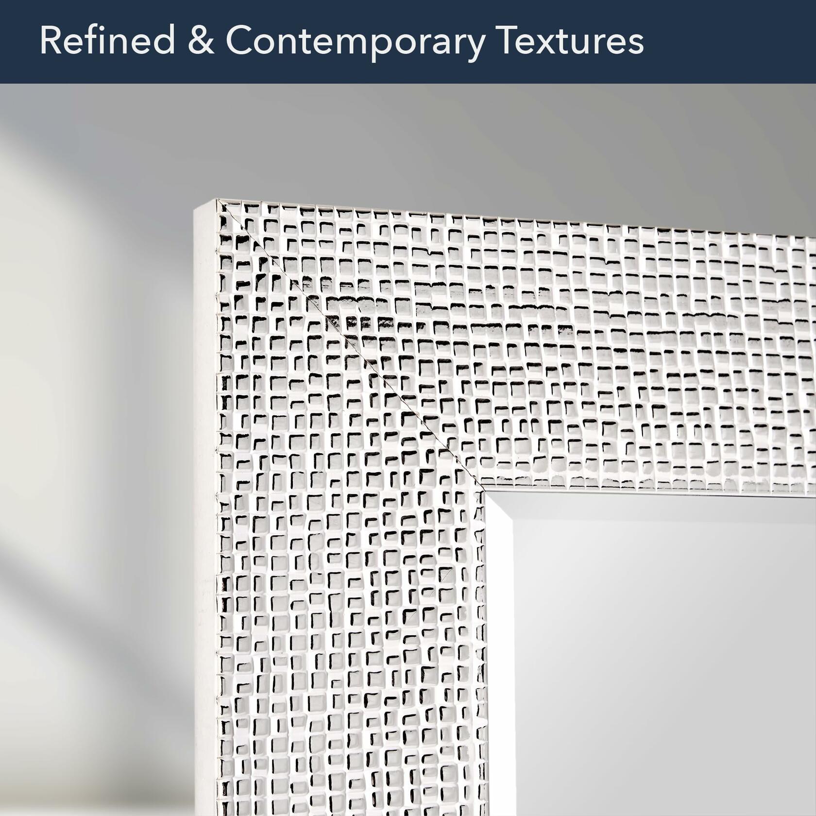 27.5" x 33.5" Head West Tile Textured Beveled Frame Chrome and White Mirror,