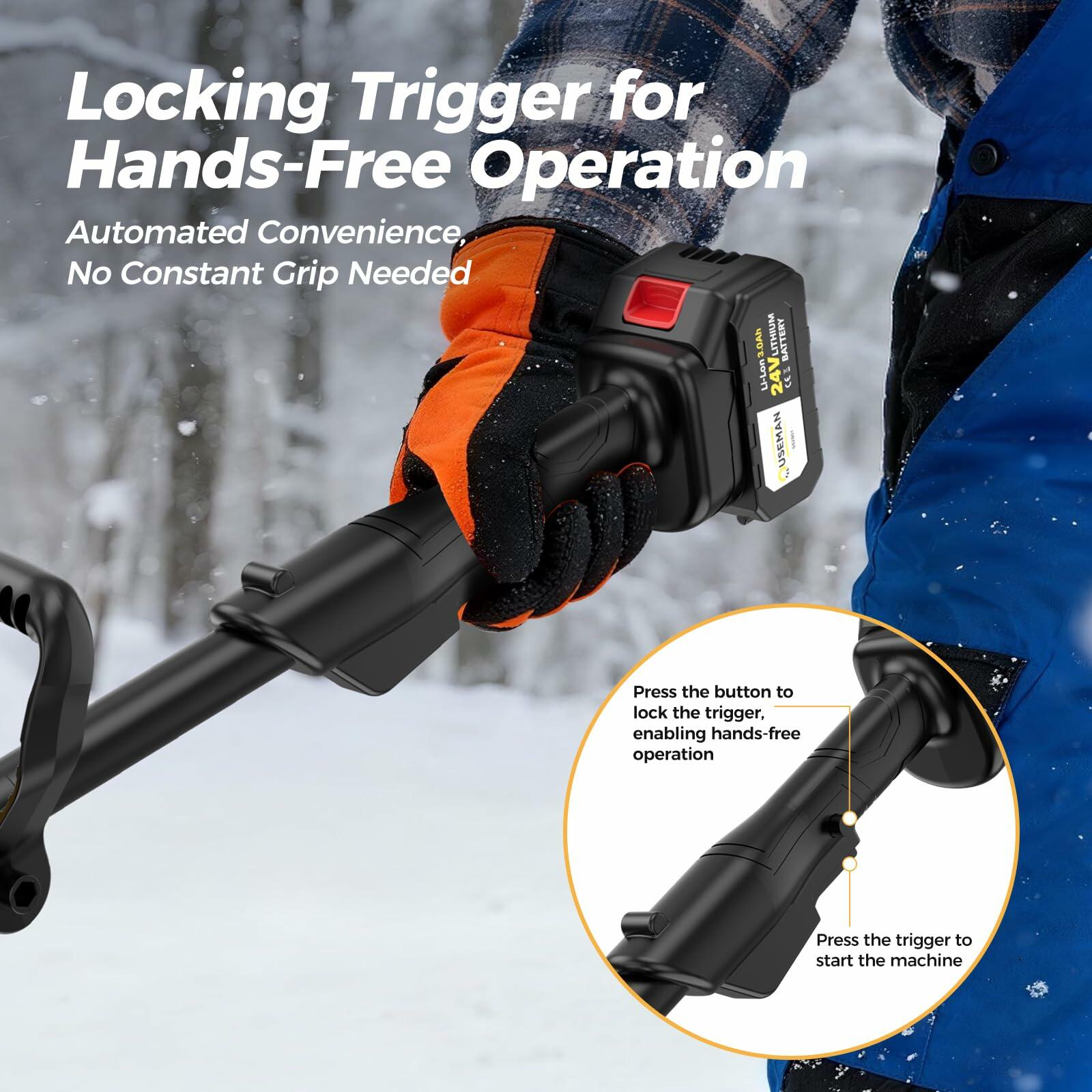 Krmspe Electric Snow Shovel, 21000RPM Cordless Snow Blower, 13" Snow Blower with
