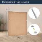 27.5" x 33.5" Head West Tile Textured Beveled Frame Chrome and White Mirror,