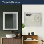 27.5" x 33.5" Head West Tile Textured Beveled Frame Chrome and White Mirror,