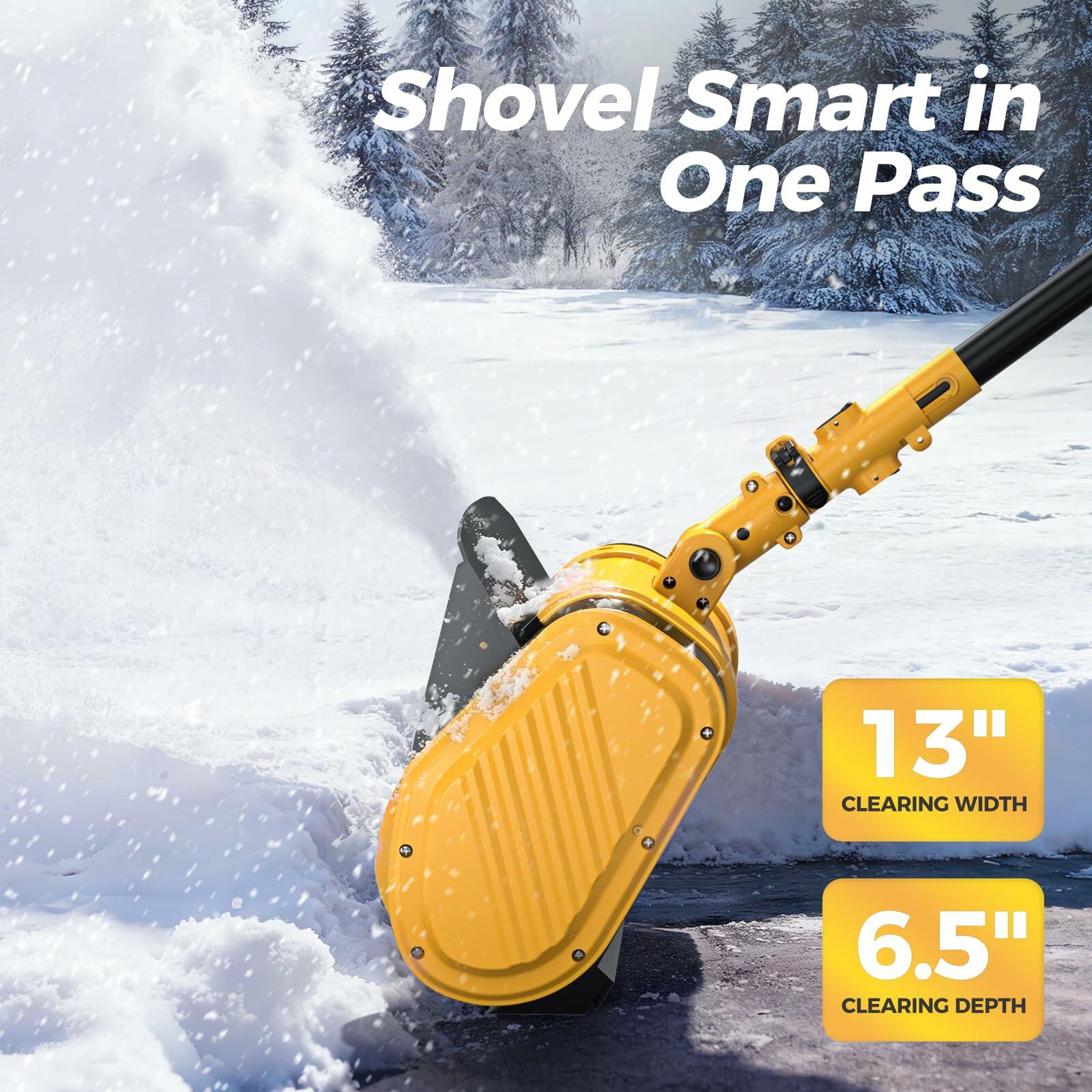 Krmspe Electric Snow Shovel, 21000RPM Cordless Snow Blower, 13" Snow Blower with