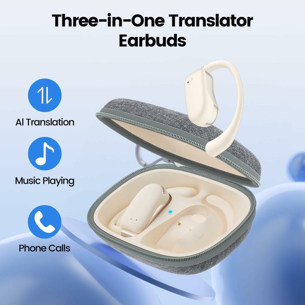 AI Translation Earbuds Real Time 164 Languages 80H Playtime Translator Ear Buds