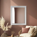 27.5" x 33.5" Head West Tile Textured Beveled Frame Chrome and White Mirror,