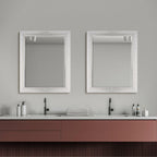 27.5" x 33.5" Head West Tile Textured Beveled Frame Chrome and White Mirror,