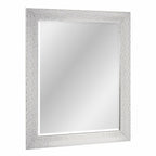 27.5" x 33.5" Head West Tile Textured Beveled Frame Chrome and White Mirror,