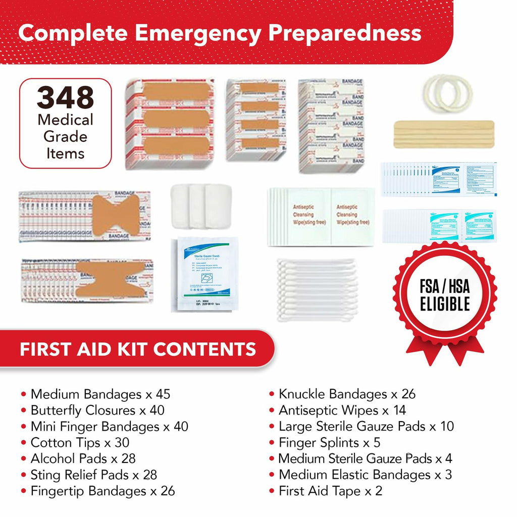 Swiss Safe 2-in-1 First Aid Kit for Car, 348 Pcs, Travel & Home, Businesses -