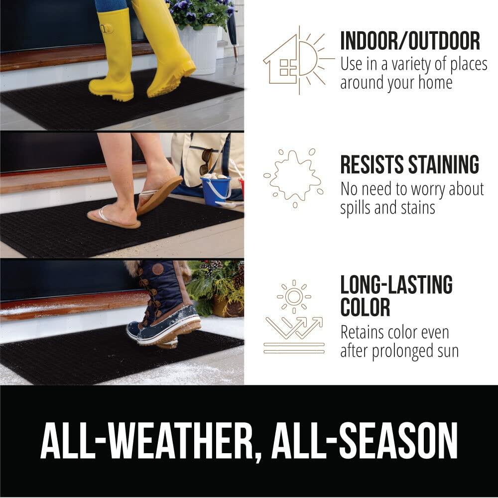 GORILLA GRIP Front Door Mat, 35x23, Indoor Outdoor Ultra Absorbent HydroAbsorb