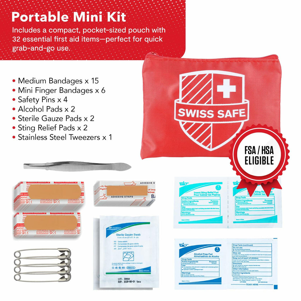 Swiss Safe 2-in-1 First Aid Kit for Car, 348 Pcs, Travel & Home, Businesses -