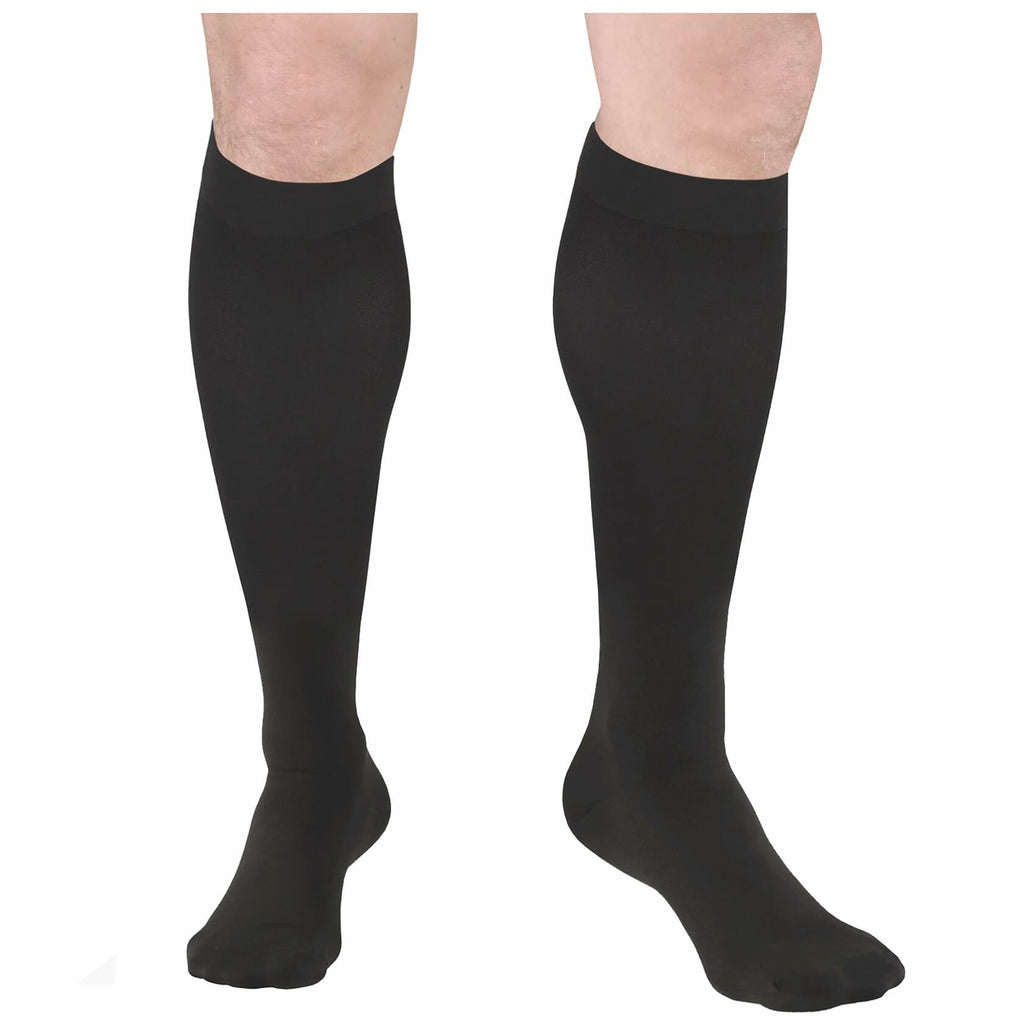 Black 2XL Truform Surgical Stockings, 18 mmHg Compression for Men and Women,