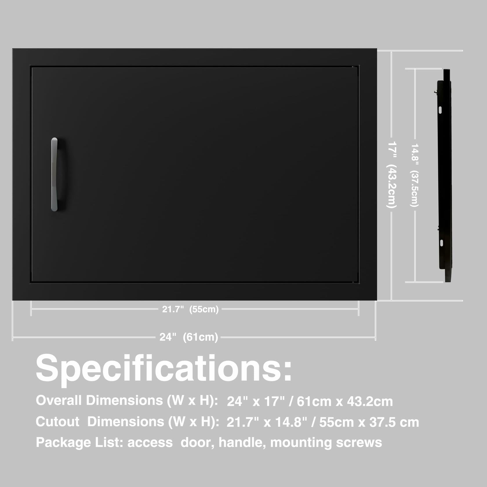 17" x 24" BBQ Outdoor Kitchen Access Doors Access Door for Outdoor Kitchen
