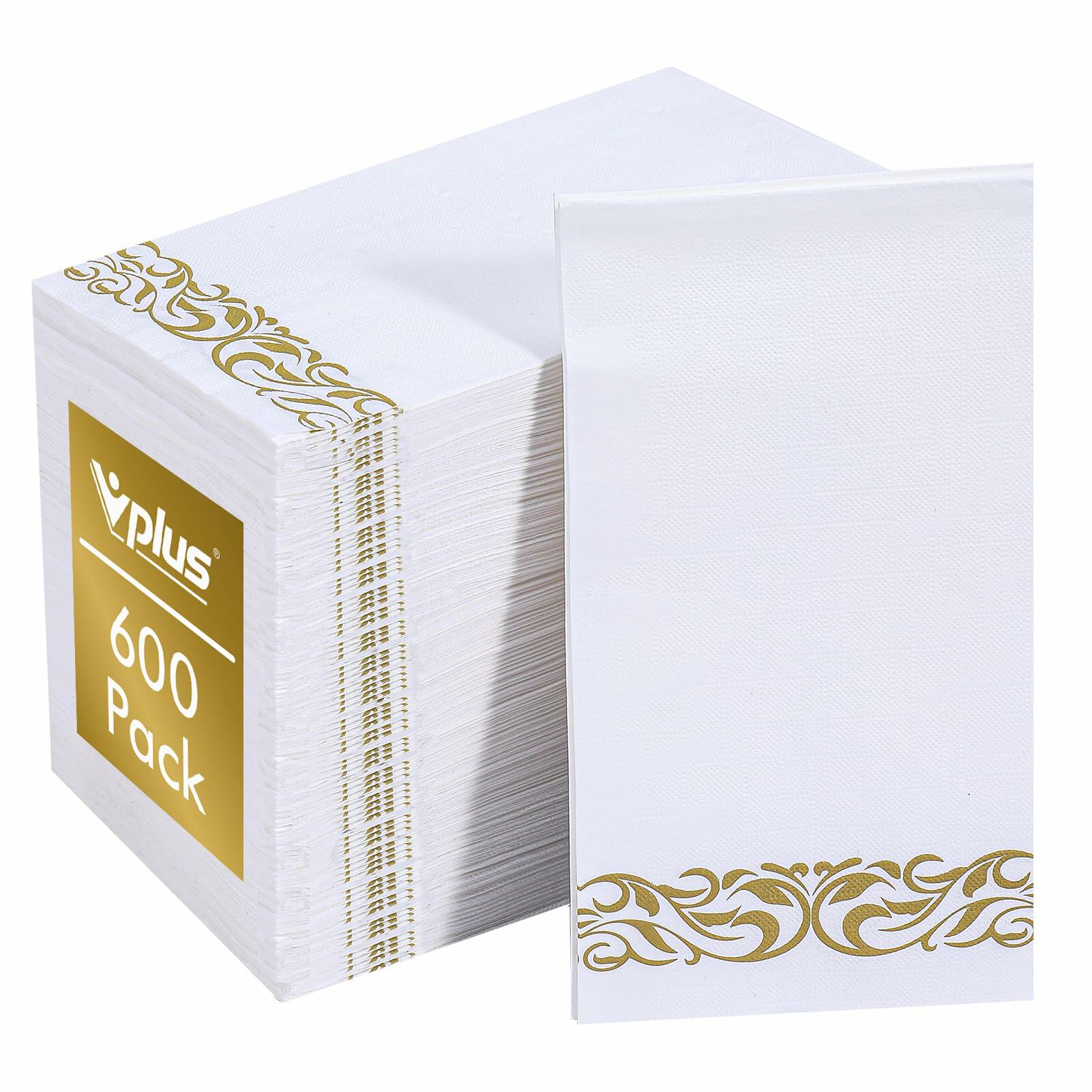 Vplus 600 Pack Paper Napkins Guest Towels Disposable Premium Quality 3-ply